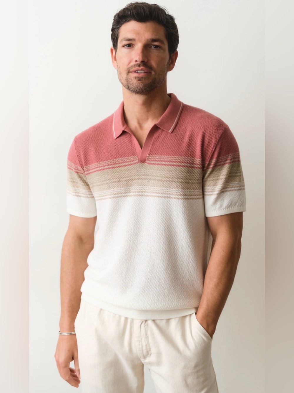 Marine Layer Greyson Sweater Polo Shirt Men’s Size Large Brand New